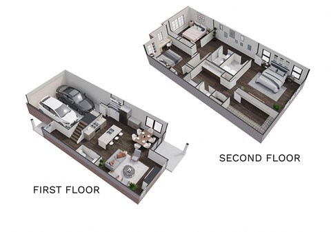 a floor plan of the first floor and the second floor